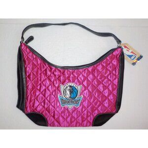 NWT Dallas Mavericks NBA Pink /Black Quilted Zippered Tote Bag - 15" x 5" X 12"